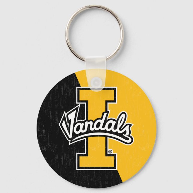 University of Idaho Color Block Distressed Keychain (Front)