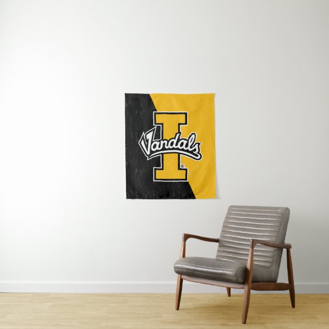 University of Idaho Color Block Distressed Tapestry (In Situ)