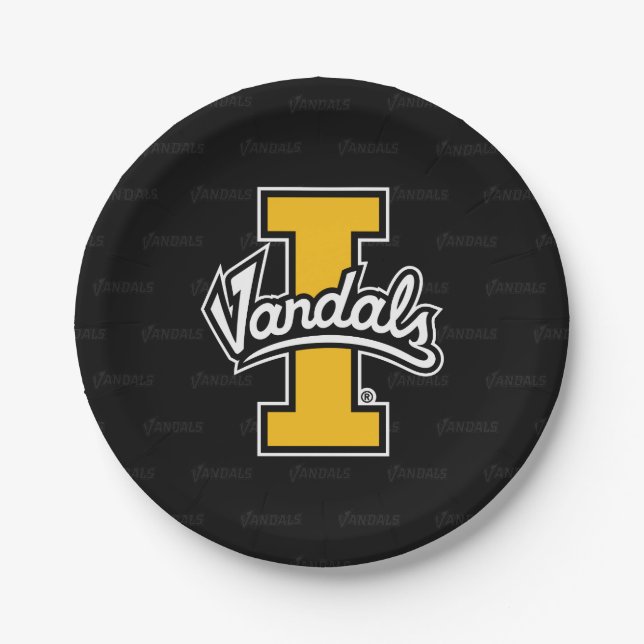 University of Idaho Logo Watermark Paper Plates (Front)