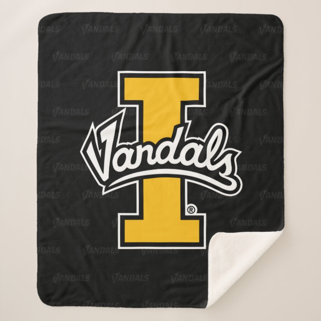 University of Idaho Logo Watermark Sherpa Blanket (Front)