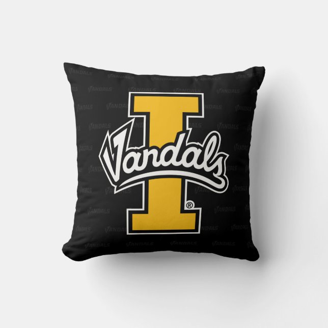 University of Idaho Logo Watermark Throw Pillow (Front)