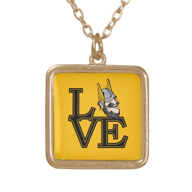 University of Idaho Love Gold Plated Necklace (Front)