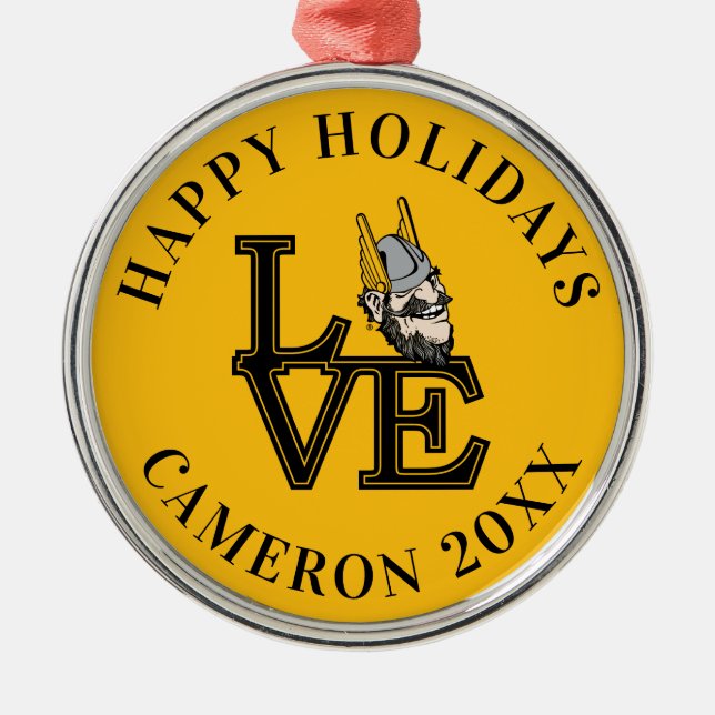 University of Idaho Love Metal Ornament (Front)