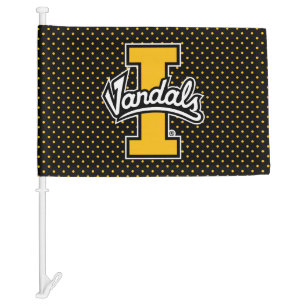University of Idaho Polka Dot Pattern Car Flag