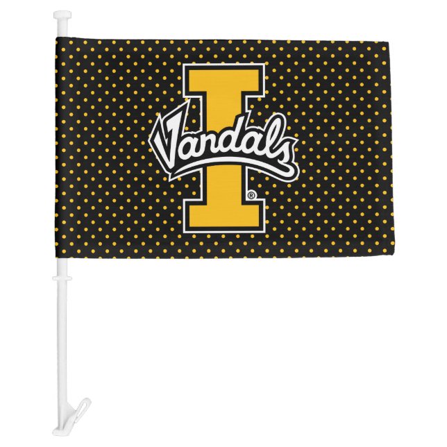 University of Idaho Polka Dot Pattern Car Flag (Front)