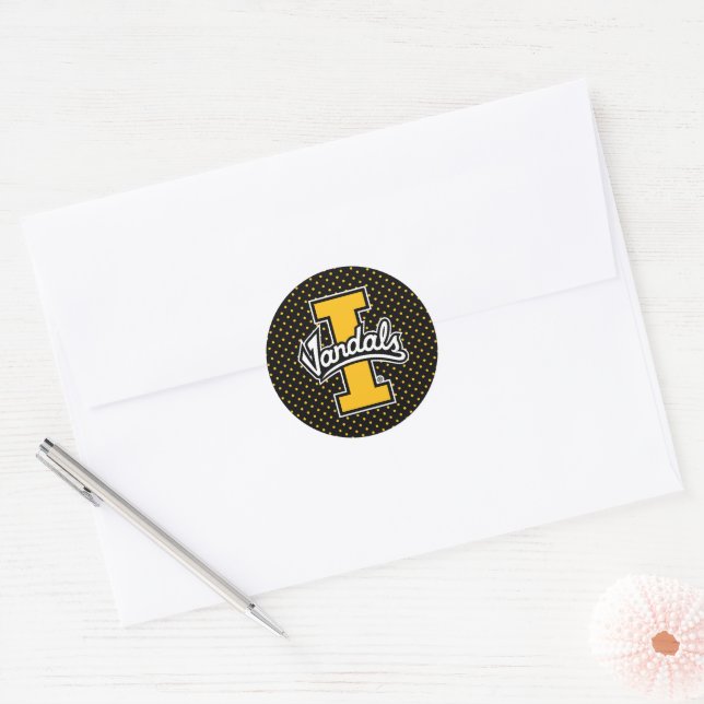 University of Idaho Polka Dot Pattern Classic Round Sticker (Envelope)