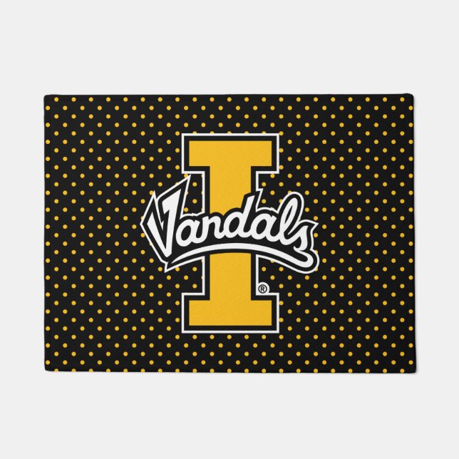 University of Idaho Polka Dot Pattern Doormat (Front)