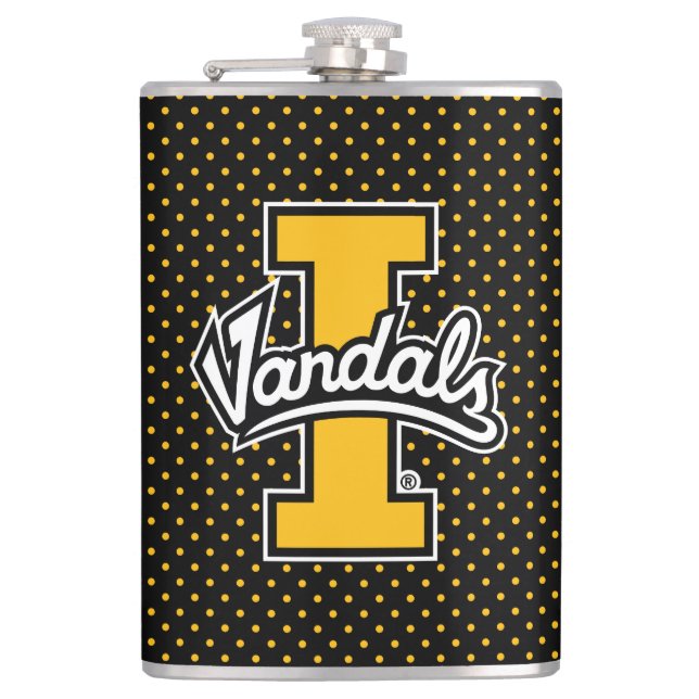 University of Idaho Polka Dot Pattern Flask (Front)