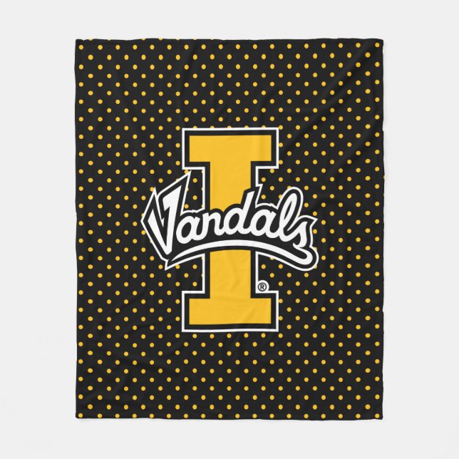 University of Idaho Polka Dot Pattern Fleece Blanket (Front)