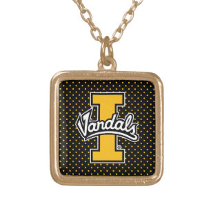 University of Idaho Polka Dot Pattern Gold Plated Necklace