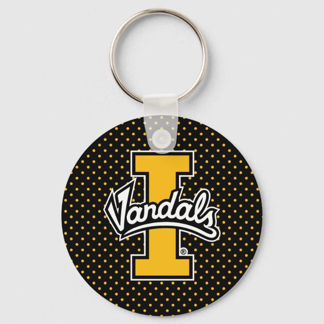 University of Idaho Polka Dot Pattern Keychain (Front)