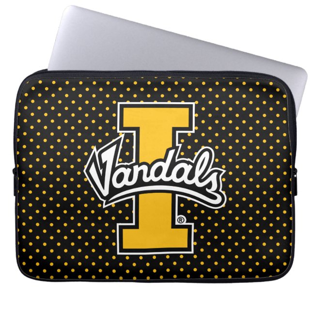 University of Idaho Polka Dot Pattern Laptop Sleeve (Front)