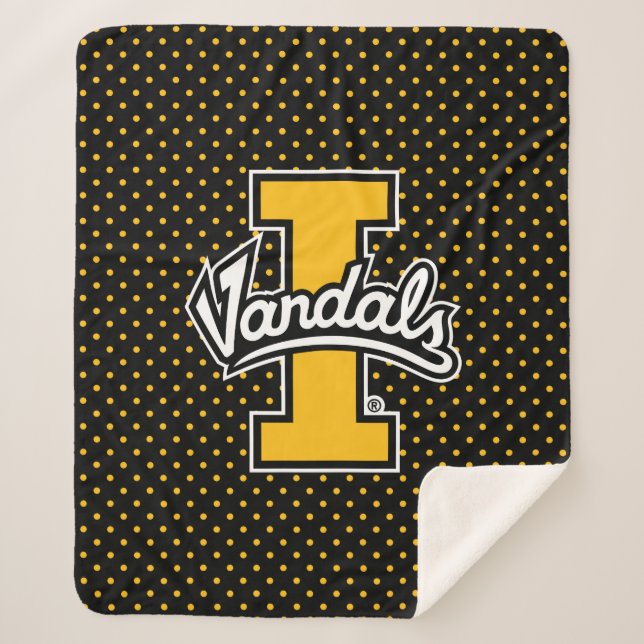 University of Idaho Polka Dot Pattern Sherpa Blanket (Front)