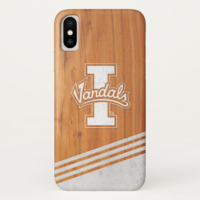 University of Idaho Wood Cement Logo Stripe Case-Mate iPhone Case (Back)
