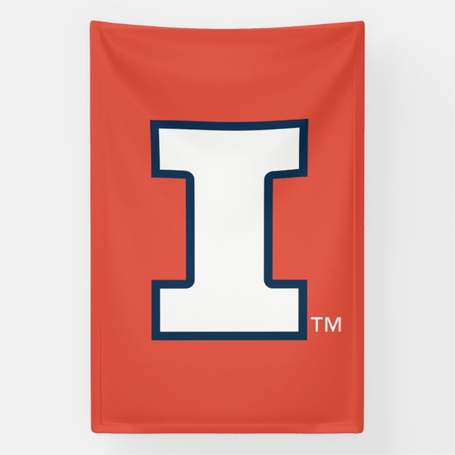 University of Illinois Block "I" Logo Banner (Vertical)