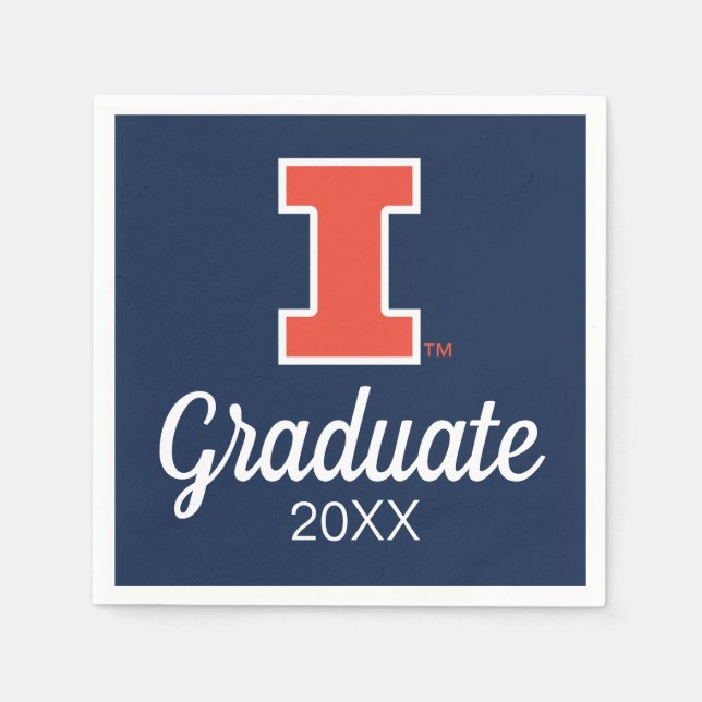 University of Illinois Block "I" Logo Napkins (Front)