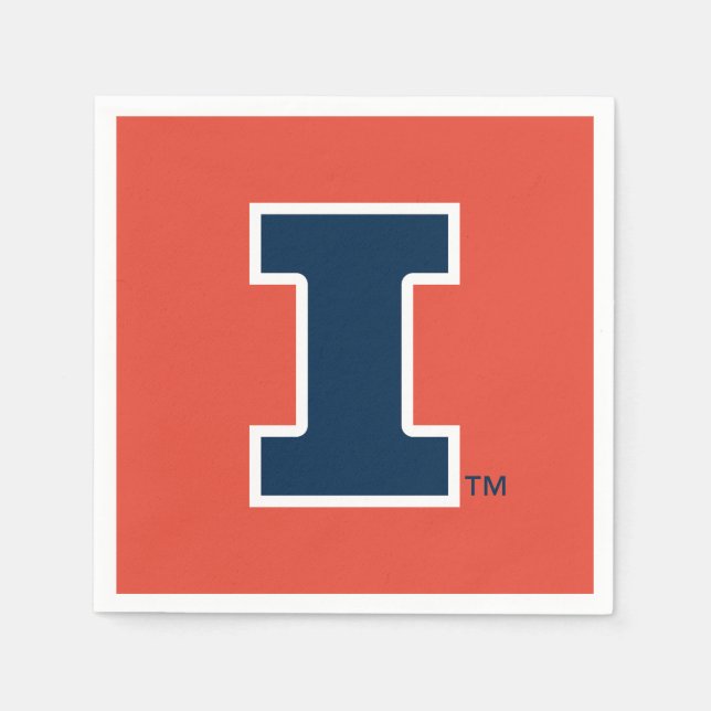 University of Illinois Block "I" Logo Napkins (Front)