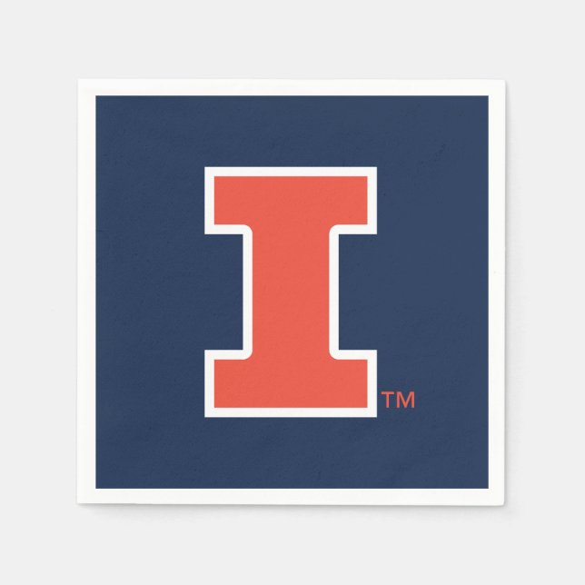 University of Illinois Block "I" Logo Napkins (Front)