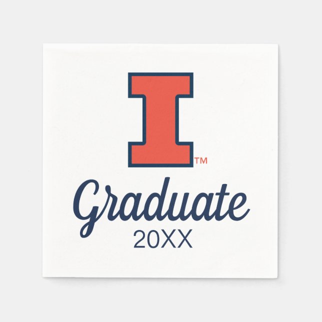 University of Illinois Block "I" Logo Napkins (Front)