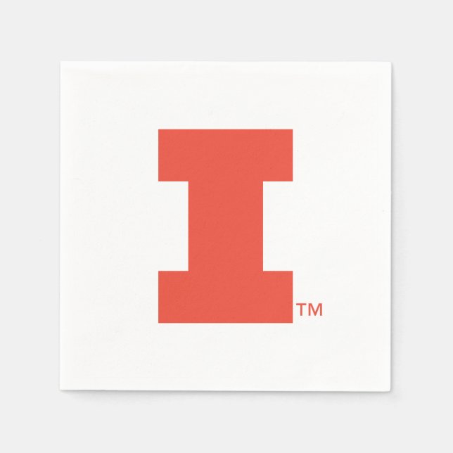 University of Illinois Block "I" Logo Napkins (Front)