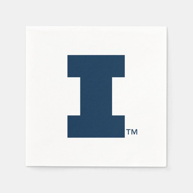 University of Illinois Block "I" Logo Napkins (Front)