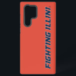 University of Illinois "Fighting Illini" Samsung Galaxy S22 Ultra Case<br><div class="desc">The image displays the University of Illinois's "Fighting Illini" wordmark in bold, italicized, uppercase letters. The text is dark blue, without an outline, and uses a sleek, slanted font to give a sense of motion and energy. The words "FIGHTING ILLINI" are written in a continuous style, with a small trademark...</div>
