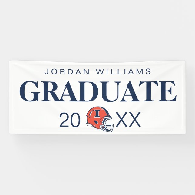 University of Illinois Football Helmet Banner (Horizontal)