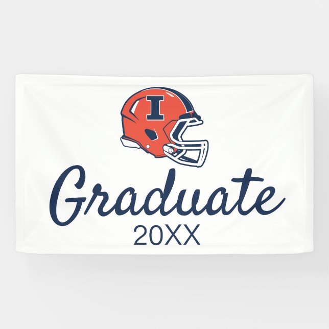 University of Illinois Football Helmet Banner (Horizontal)
