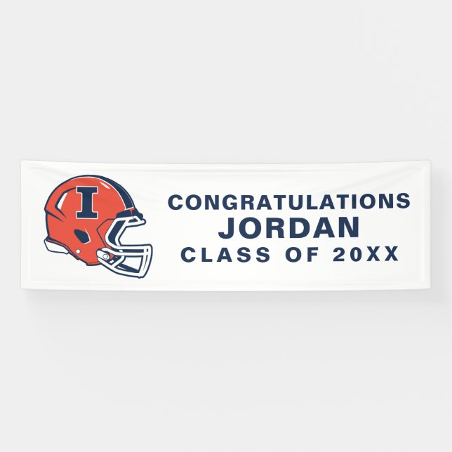 University of Illinois Football Helmet Banner (Horizontal)