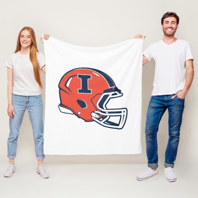 University of Illinois Football Helmet Fleece Blanket (In Situ)