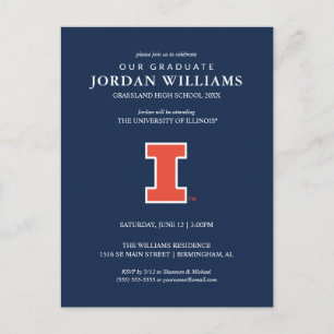 University of Illinois Graduation Announcement Postcard