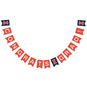 University of Illinois Graduation Bunting Flags