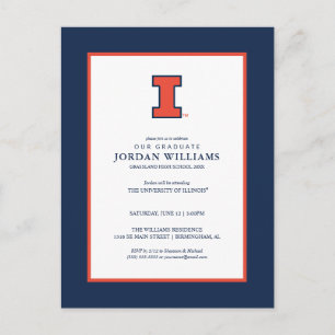 University of Illinois   Gradution Announcement Postcard
