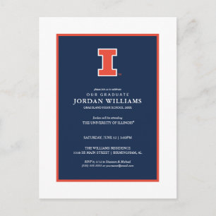 University of Illinois   Gradution Announcement Postcard