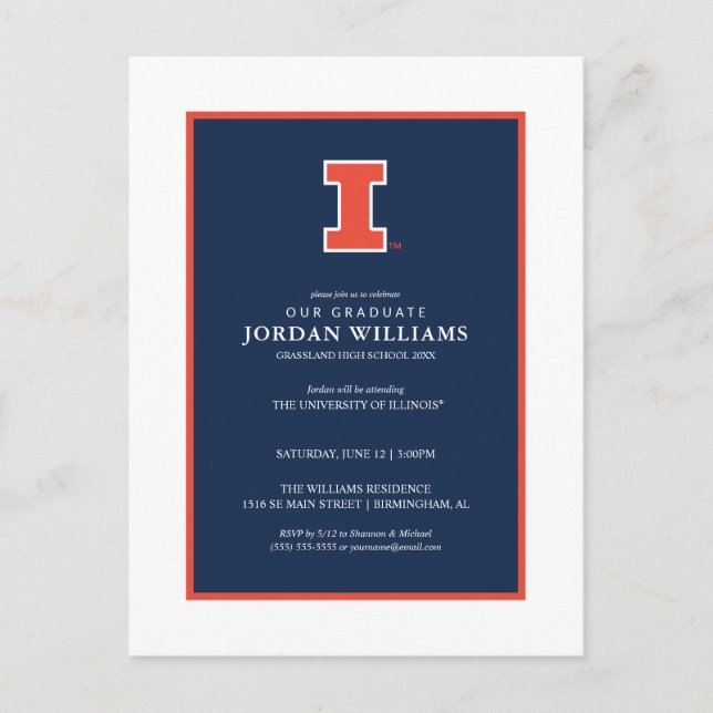 University of Illinois | Gradution Announcement Postcard (Front)