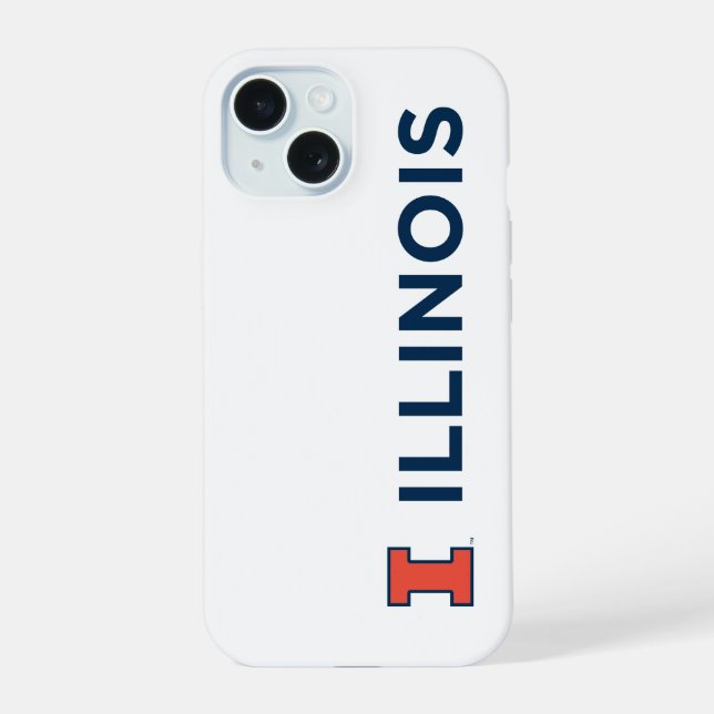 University of Illinois Logo and Wordmark Combinati iPhone 15 Case (Back)