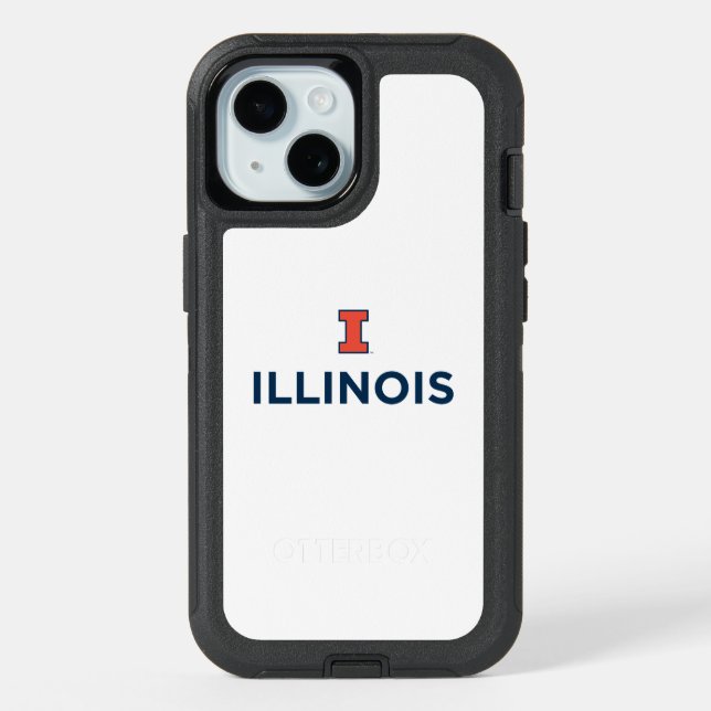 University of Illinois Logo and Wordmark Combinati iPhone 15 Case (Back)