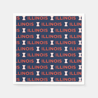University of Illinois Logo and Wordmark Combinati Napkins