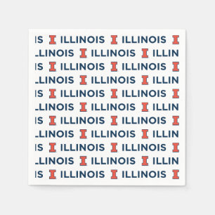 University of Illinois Logo and Wordmark Combinati Napkins