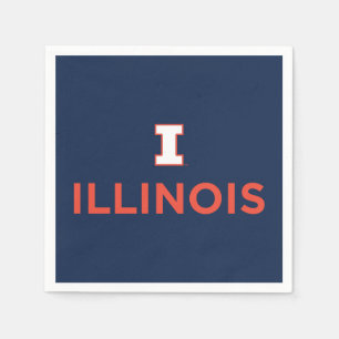 University of Illinois Logo and Wordmark Combinati Napkins
