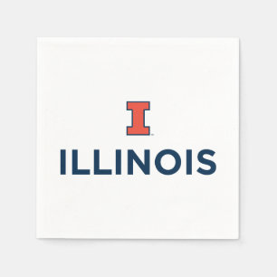 University of Illinois Logo and Wordmark Combinati Napkins