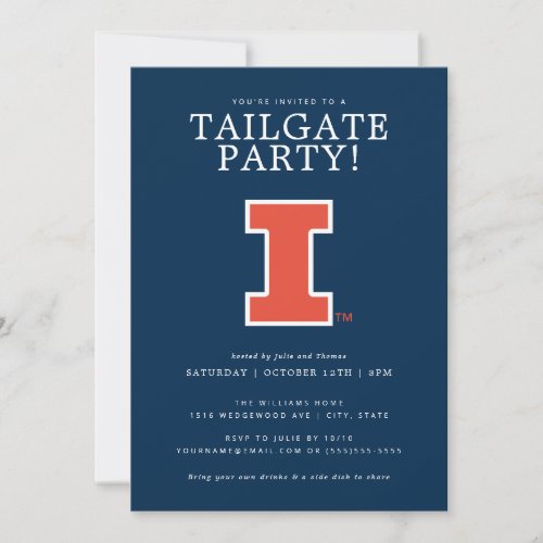 University of Illinois Tailgate Party Invitation