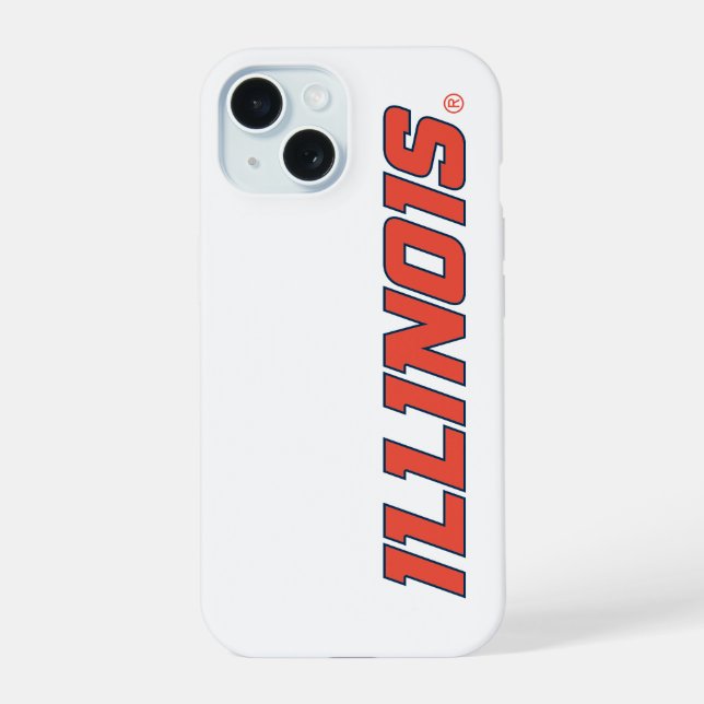 University of Illinois Wordmark Design iPhone 15 Case (Back)