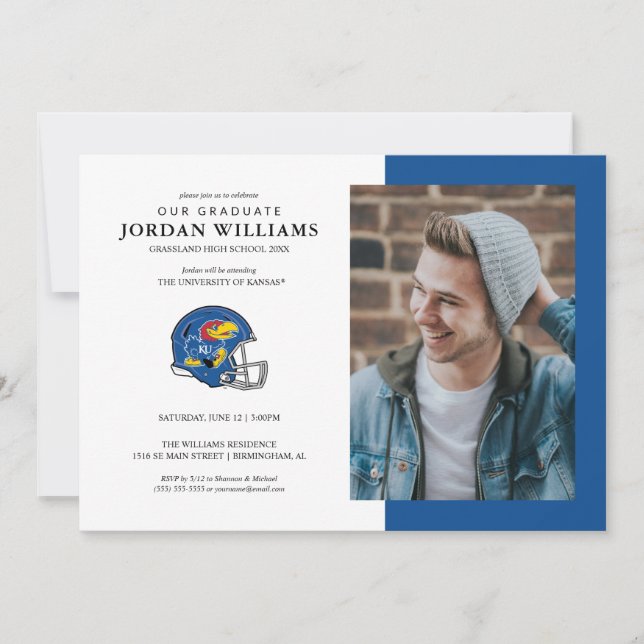 University of Kansas Jayhawk Football Helmet Announcement (Front)