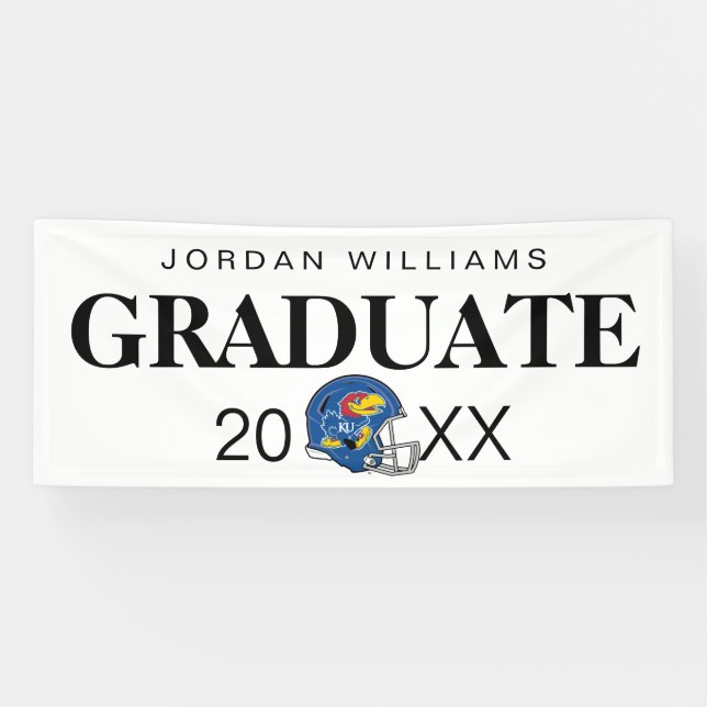 University of Kansas Jayhawk Football Helmet Banner (Horizontal)