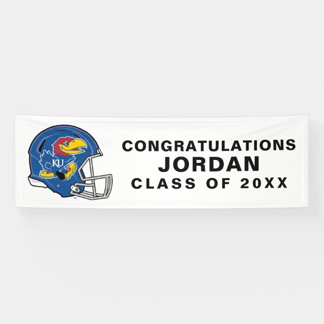 University of Kansas Jayhawk Football Helmet Banner (Horizontal)