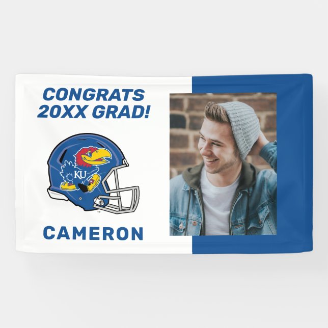 University of Kansas Jayhawk Football Helmet Banner (Horizontal)
