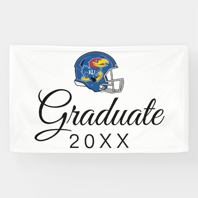 University of Kansas Jayhawk Football Helmet Banner (Horizontal)