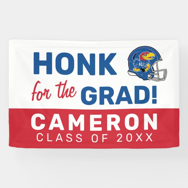 University of Kansas Jayhawk Football Helmet Banner (Horizontal)