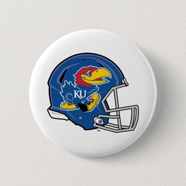 University of Kansas Jayhawk Football Helmet Button (Front)